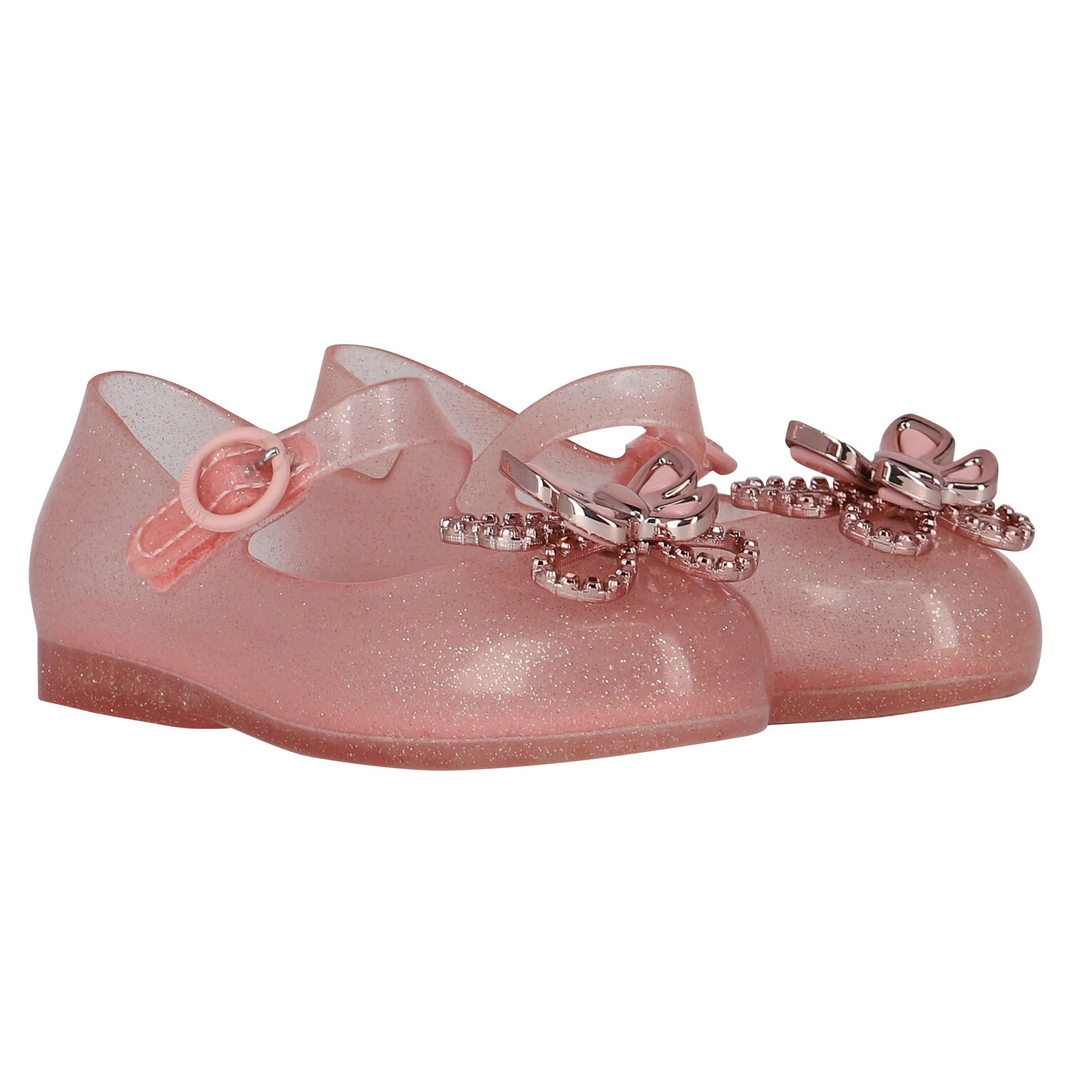 Younger Girls Pink Butterfly Jelly Shoes, 1, hi-res